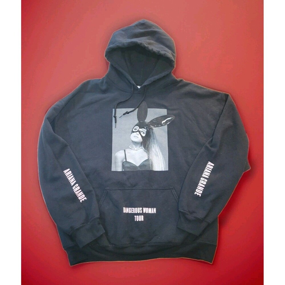 Authentic Ariana Grande Dangerous Woman Tour Hoodie Black Size XL (Gildan)